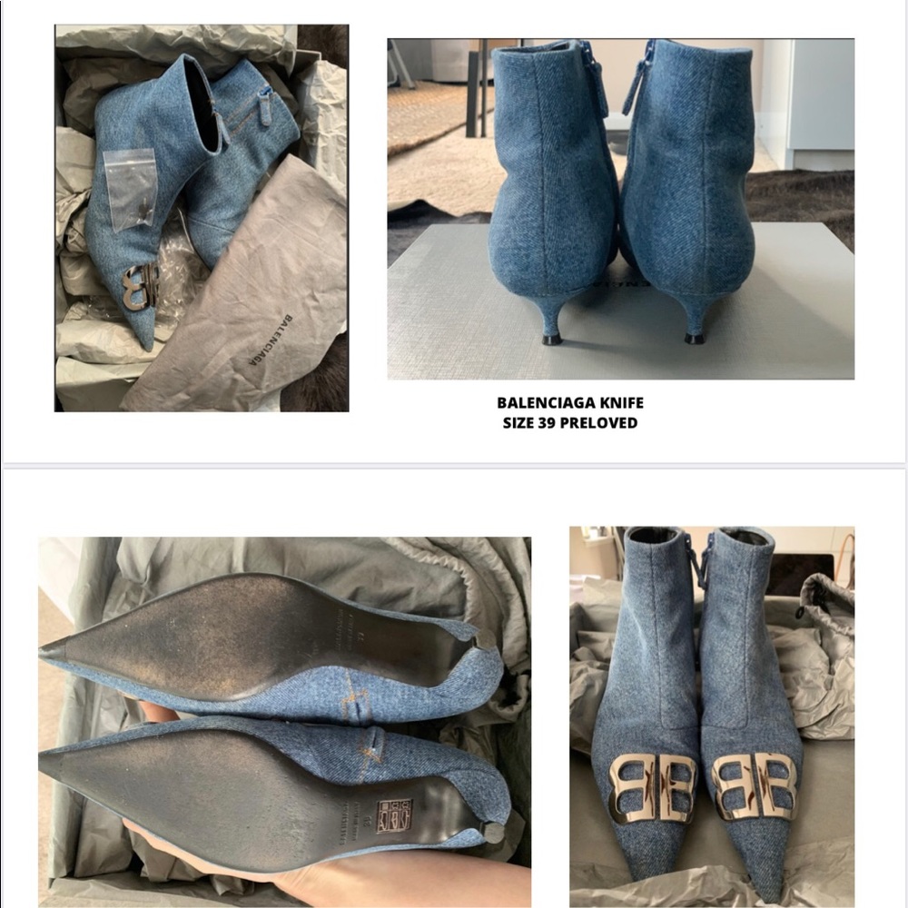 Balenciaga Knife denim booties. - Picture 2 of 8